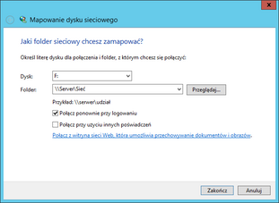 Podłącz dysk sieciowy